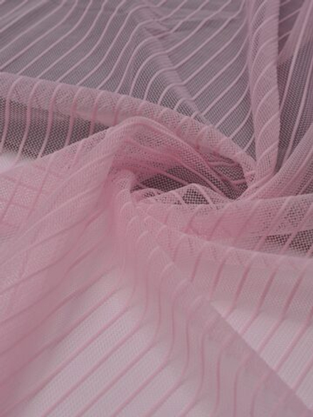 Сетка эластичная нежно-розовая в полоску метражом