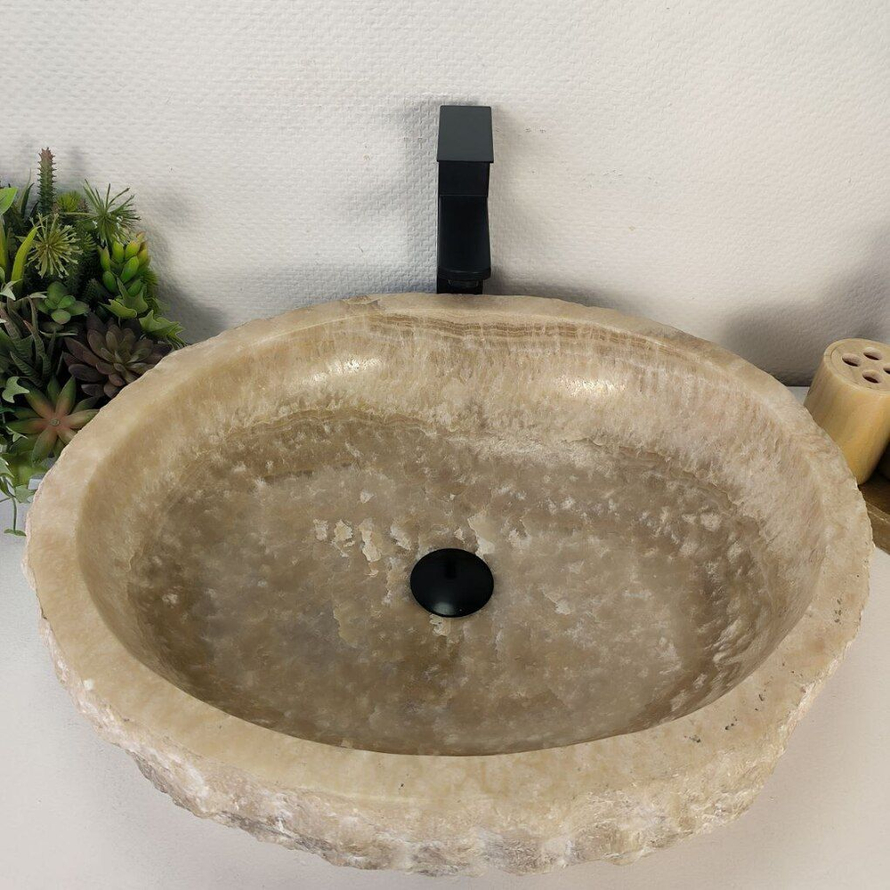 Каменная раковина из оникса Erozy Yellow EO-04257 (57*47*15) 0160 из натурального камня