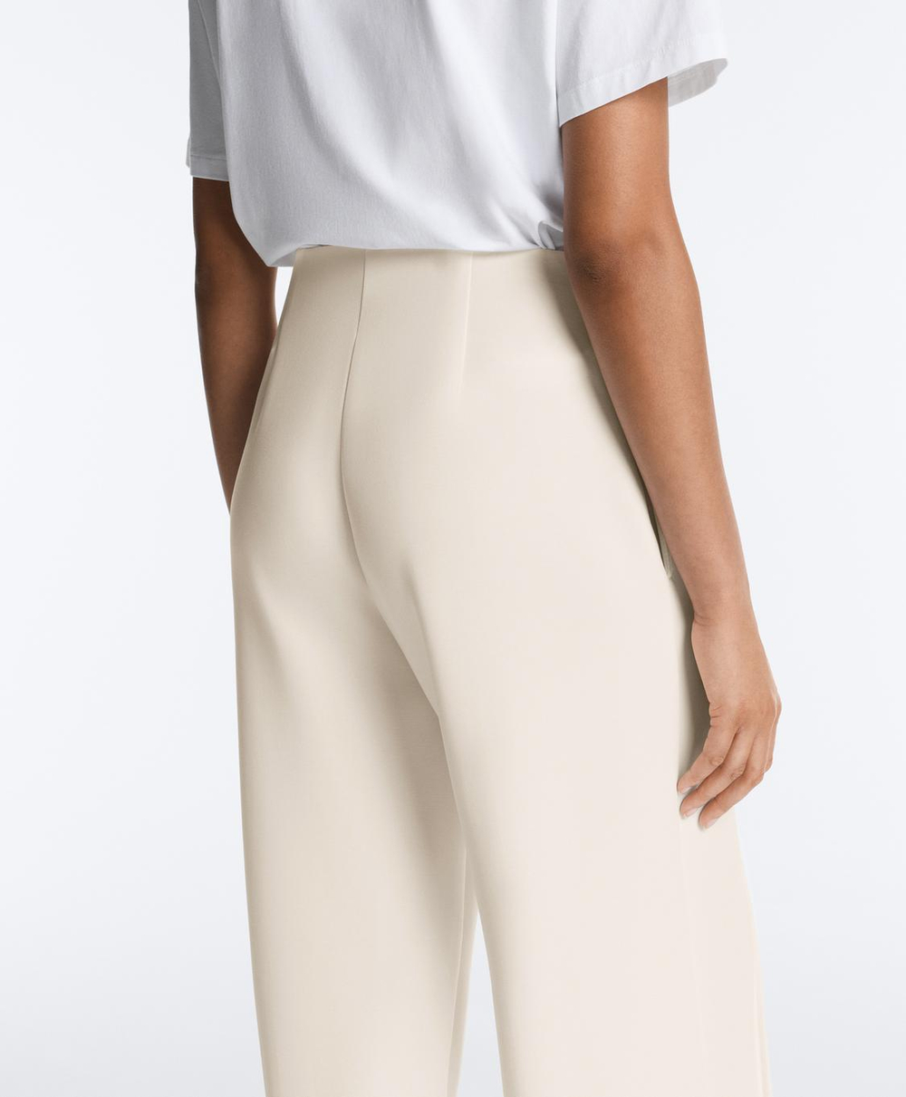 Oysho Брюки прямого кроя из мягкого модала с кантом, экрю