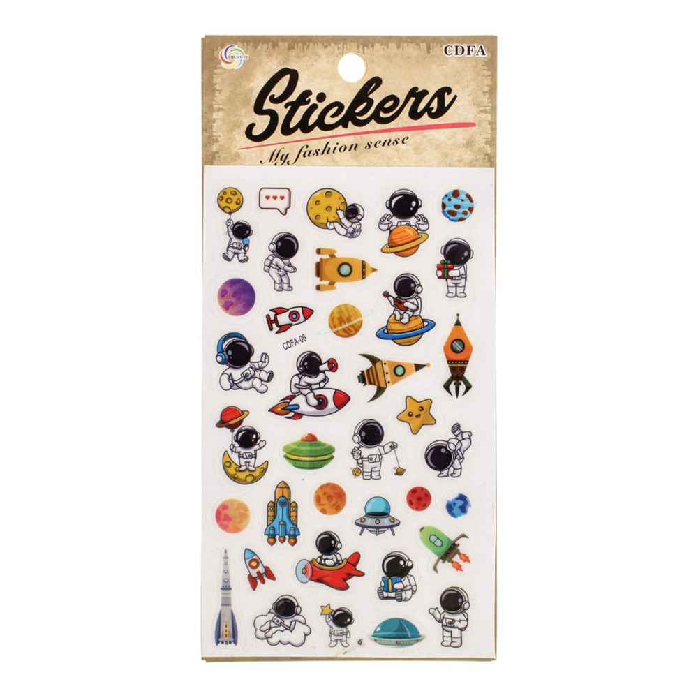 Наклейки "Космонавты" 21,5*11см. светятся в темноте