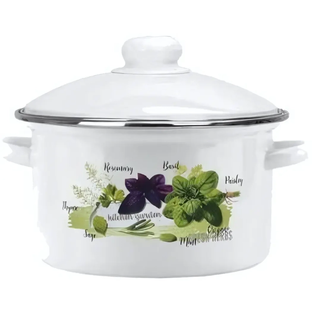 Кастрюля эмалированная 3л «Базилик» 01-Б1612/4