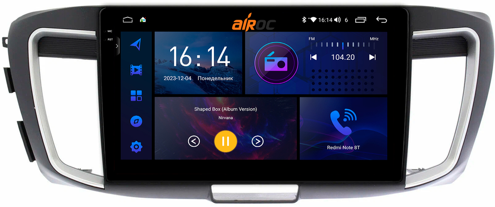 Магнитола для Honda Accord 9 2013-2015 (CR2) - AIROC 2K RI-1906 Android 12, QLed+2K, ТОП процессор, 8/128Гб, CarPlay, SIM-слот
