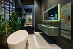 Cмеситель для ванны Gessi Anello, напольный, с душевой лейкой, встраиваемый, цвет Warm Bronze Brushed PVD
