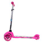 Самокат 3х кол. розовый, 55см, макс.высота ручки 62см. колеса PU свет, макс.вес 45кг.