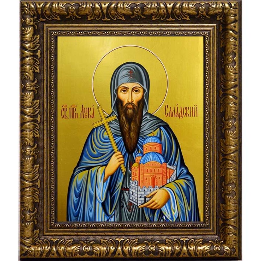 Лука Елладский преподобный отшельник. Икона на холсте.