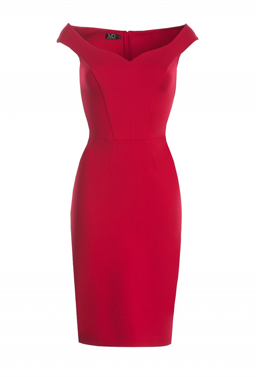 Платье футляр красное 40-17SS