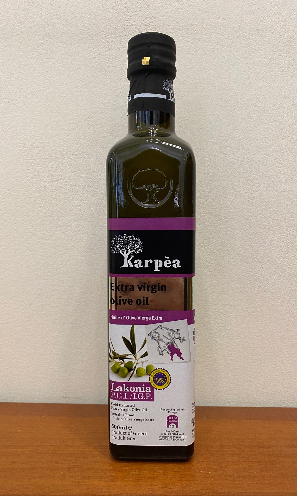 Оливковое масло Karpea LAKONIA P.G.I. Extra Virgin 0.5 л, Греция