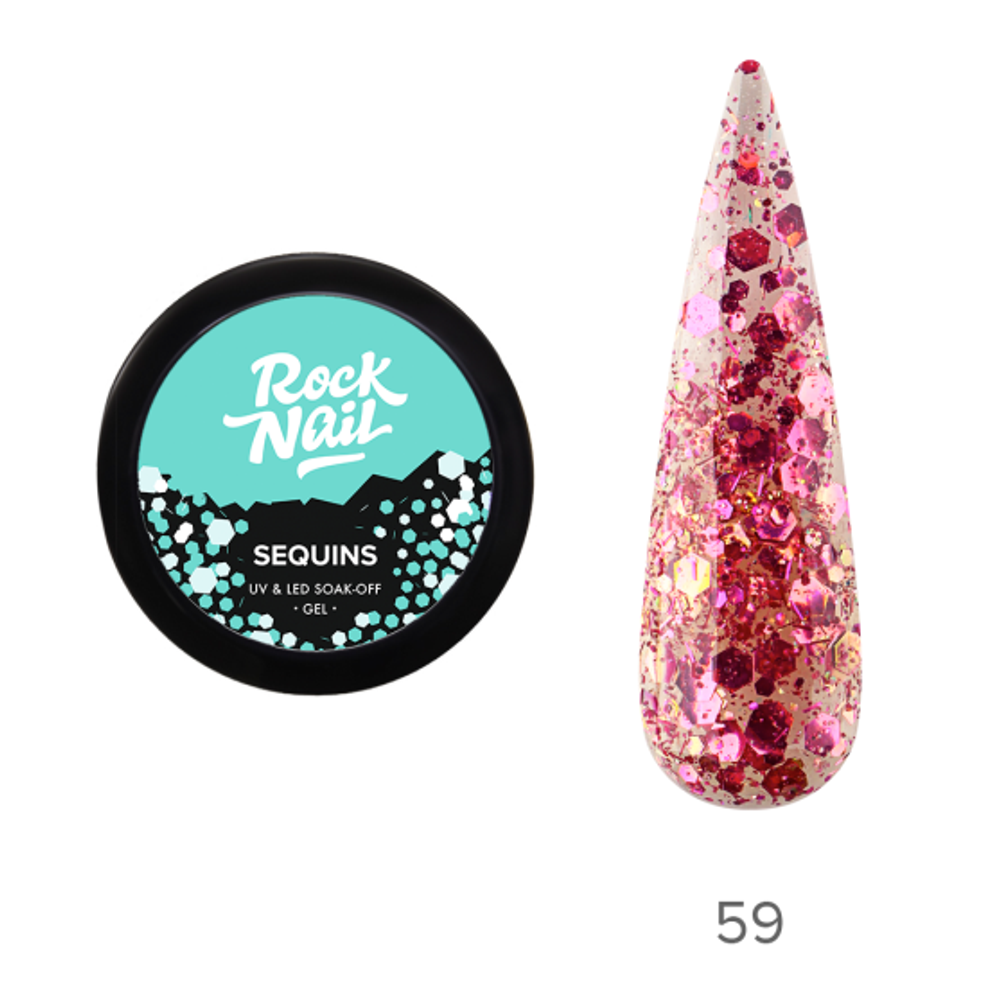 Гель-краски RockNail Sequins 59 Atomic Lollipop