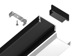 Ambrella Алюминиевый профиль накладной 15.5*6 для светодиодной ленты до 11мм Alum Profile GP1700BK