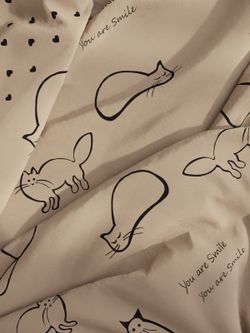 Пододеяльник перкаль Сказка "Котики (беж)/Адель" 2-спальный на молнии 175x215 см