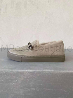 Женские лоферы Brunello Cucinelli с мехом