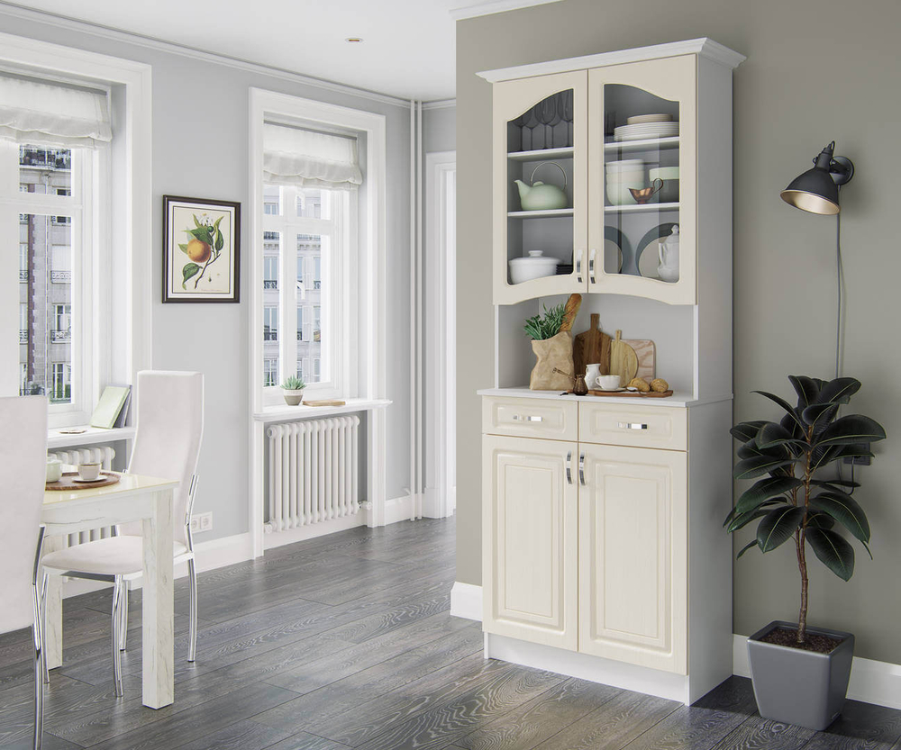 Буфет Прованс 08 клен кремовый, клен бирюза, клен серый, клен белый, дуб канадский, дуб канадский белый