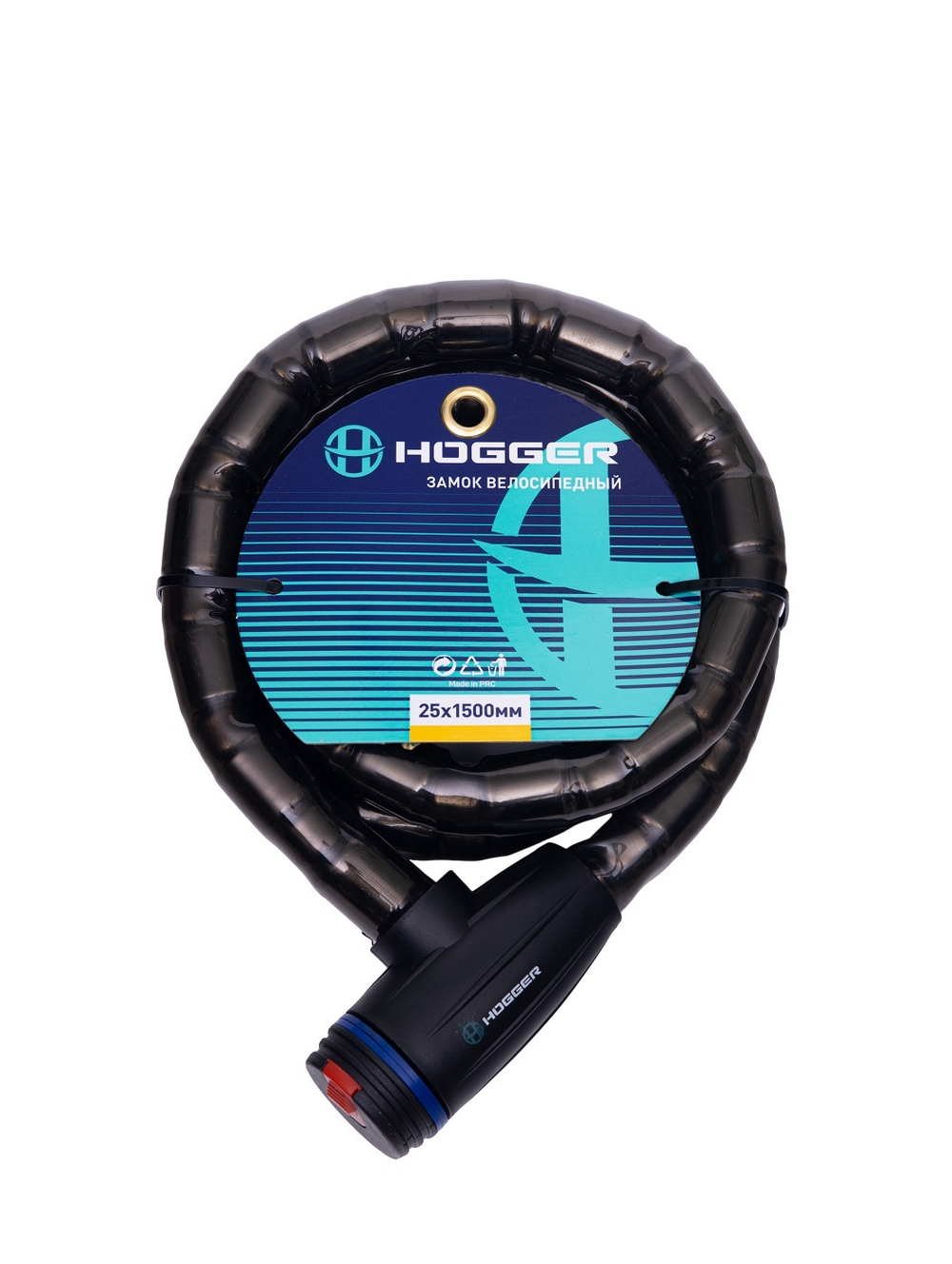 Замок велосипедный HOGGER, с ключами, черный