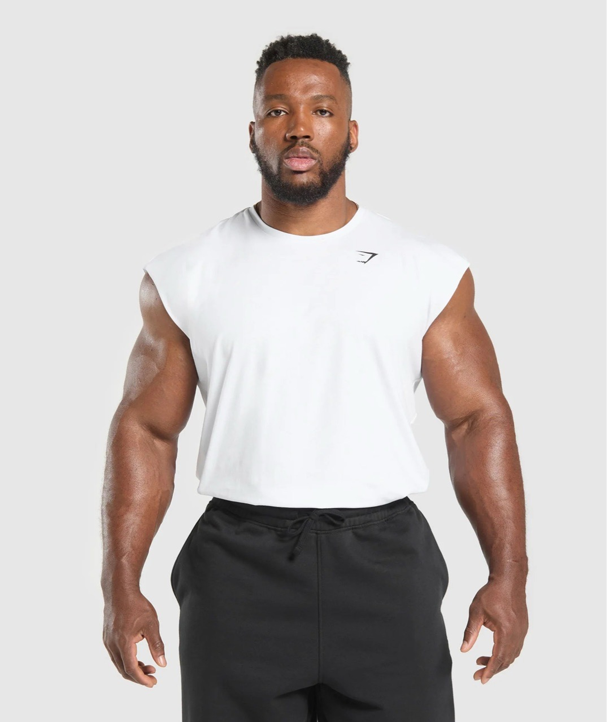 Майка GYMSHARK Critical Cut Off Tank White