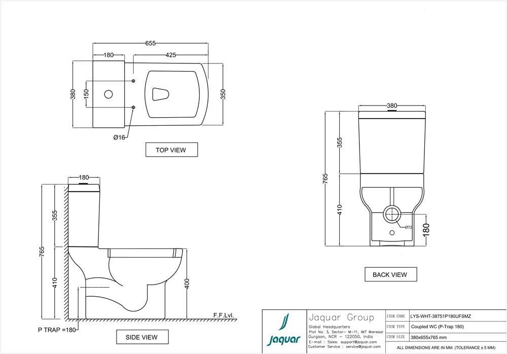 Унитаз напольный LYS-WHT-38751P180UFSM
