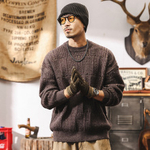 Толстый свитер вязанный мужской зимний Американский ретро 690g тяжелый толстый свитер мужской зимний прилив бренд мужской вязаный свитер мужской осенний зимний свитер