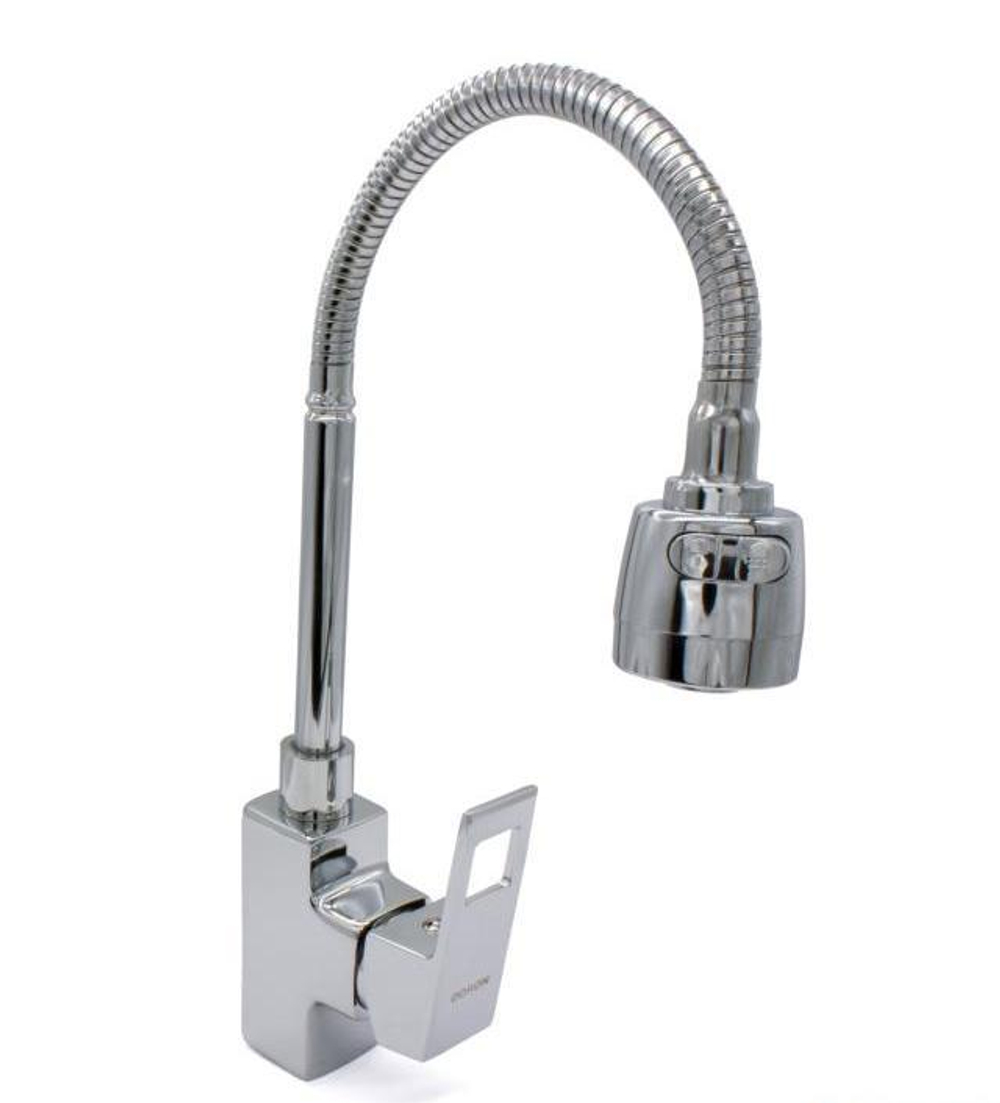 Смеситель для кухни Дорон DC 1835-N 1/2 шаров, хром, гофр. излив гибкий
