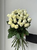 Букет из белой розы (60см) 25 шт под ленту