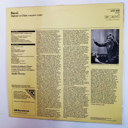 Винтажная виниловая пластинка LP Ravel Равель, Andre Previn, The London Symphony Orchestra, London Symphony Chorus Daphnis Et Chloe (UK 1982)