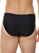 Мужские плавки с оригинальной брендированной вставкой сбоку (Размер: L) (Цвет: серый)