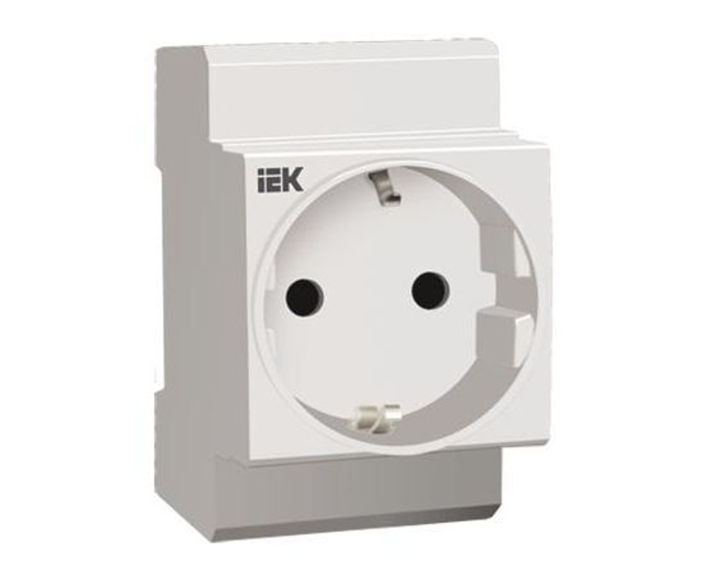 Розетка модульная щитовая РАр10-3-ОП с заземлением на DIN-рейку MRD10-16 IEK -1шт