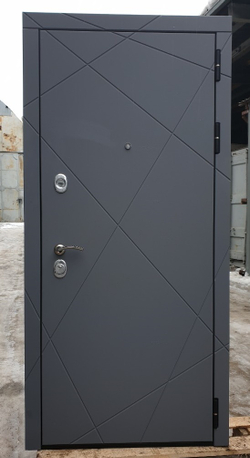 Входная металлическая дверь с зеркалом RеX 13 Титан 291 / Пастораль Лиственница бежевая