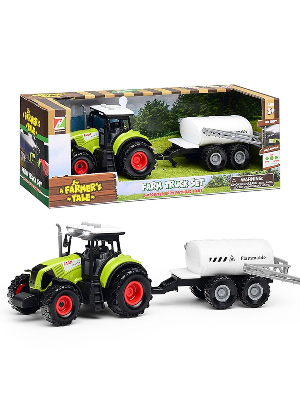 Машинка Трактор с прицепом Фермер со светом и звуком (550-4E)