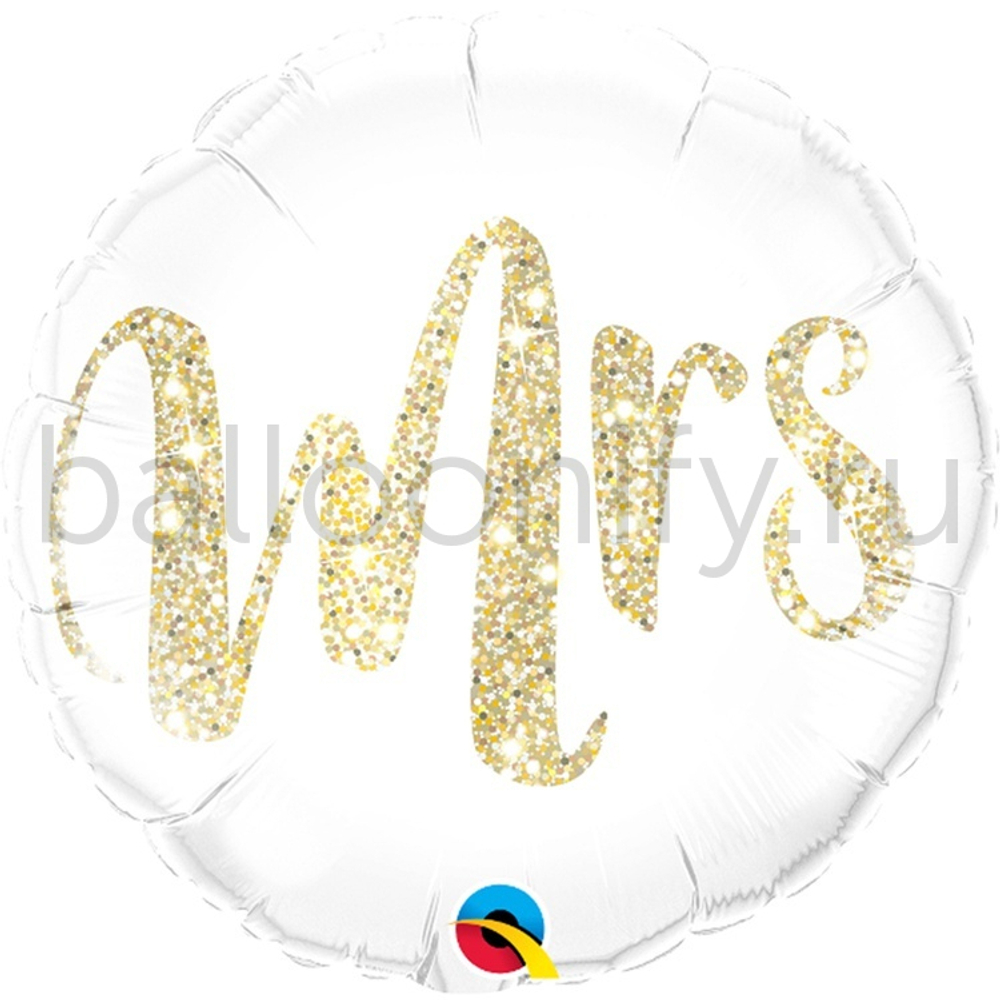Фольгированная фигура, круг, MRS Глиттер золото,18" / 45СМ