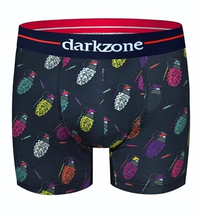 Мужские трусы-боксеры с принтом в виде гранат (Размер: L) (Цвет: темно-синий)