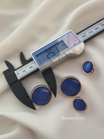 Пуговицы синие золотистые