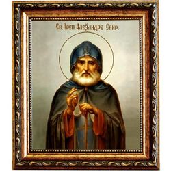 Александр Свирский Преподобный. Икона на холсте.