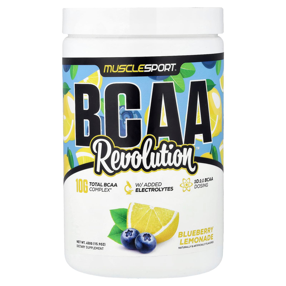 MuscleSport, BCAA Revolution™, лимонад с голубикой, 450 г (15,9 унции)