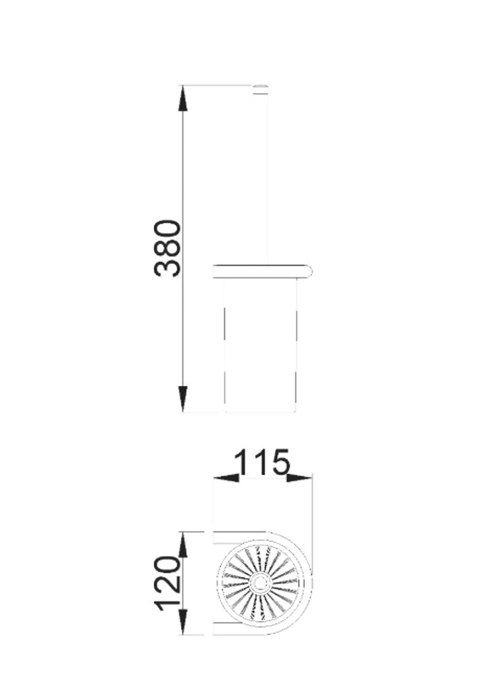 Ёршик туалетный настенный нерж. сталь 09077.В глянцевый
