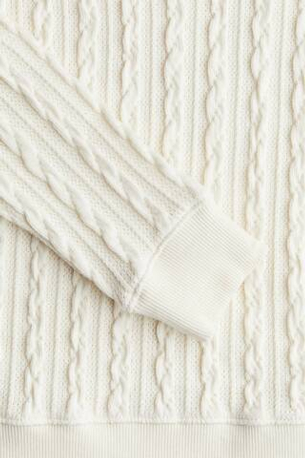 H&M Трикотажный свитер из хлопка, белый