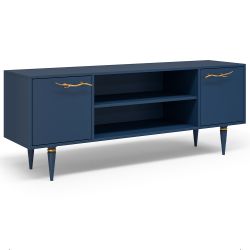 Тумба под ТВ Арт Колор matte 155см Классик Голд Королевский синий матовый
