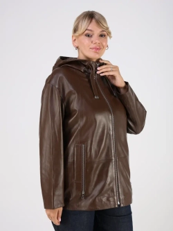Кожаная куртка демисезонная с капюшоном