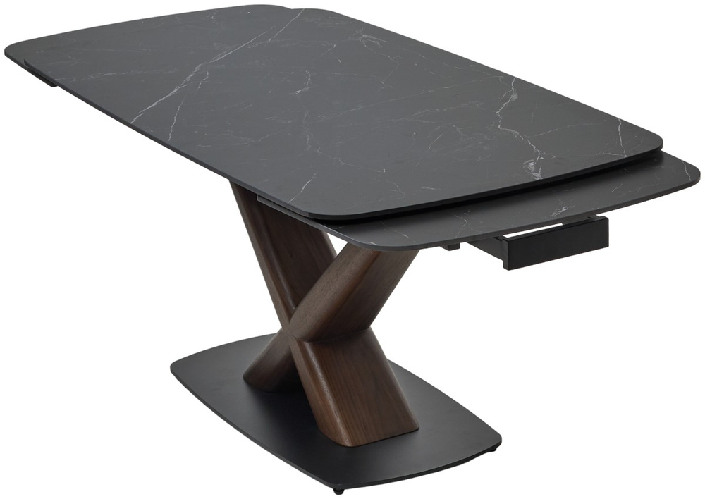 Стол М-City DISAUR Бланко (Blanco) 160 Черный мрамор матовый (Matt Black Marble Solid Ceramic, Орех