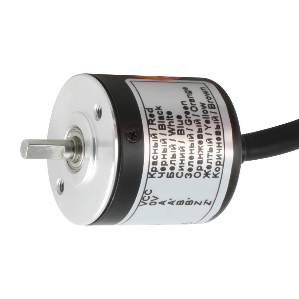 Инкрементальный энкодер INNOCONT D=30мм, выступающий вал 4мм, 200 имп/об, 5VDC, выход TTL, IP54, -20…+80°C, аксиальный кабель 2м