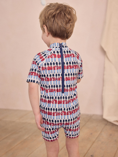 Костюм плавательный слитный для мальчика Next AG2-975, Голубой, Красный