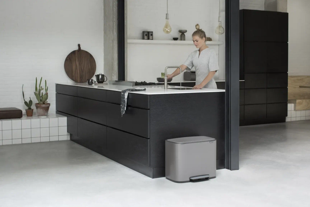 Brabantia Контейнер для мусора Bo 3х11л с сегрегацией, платина