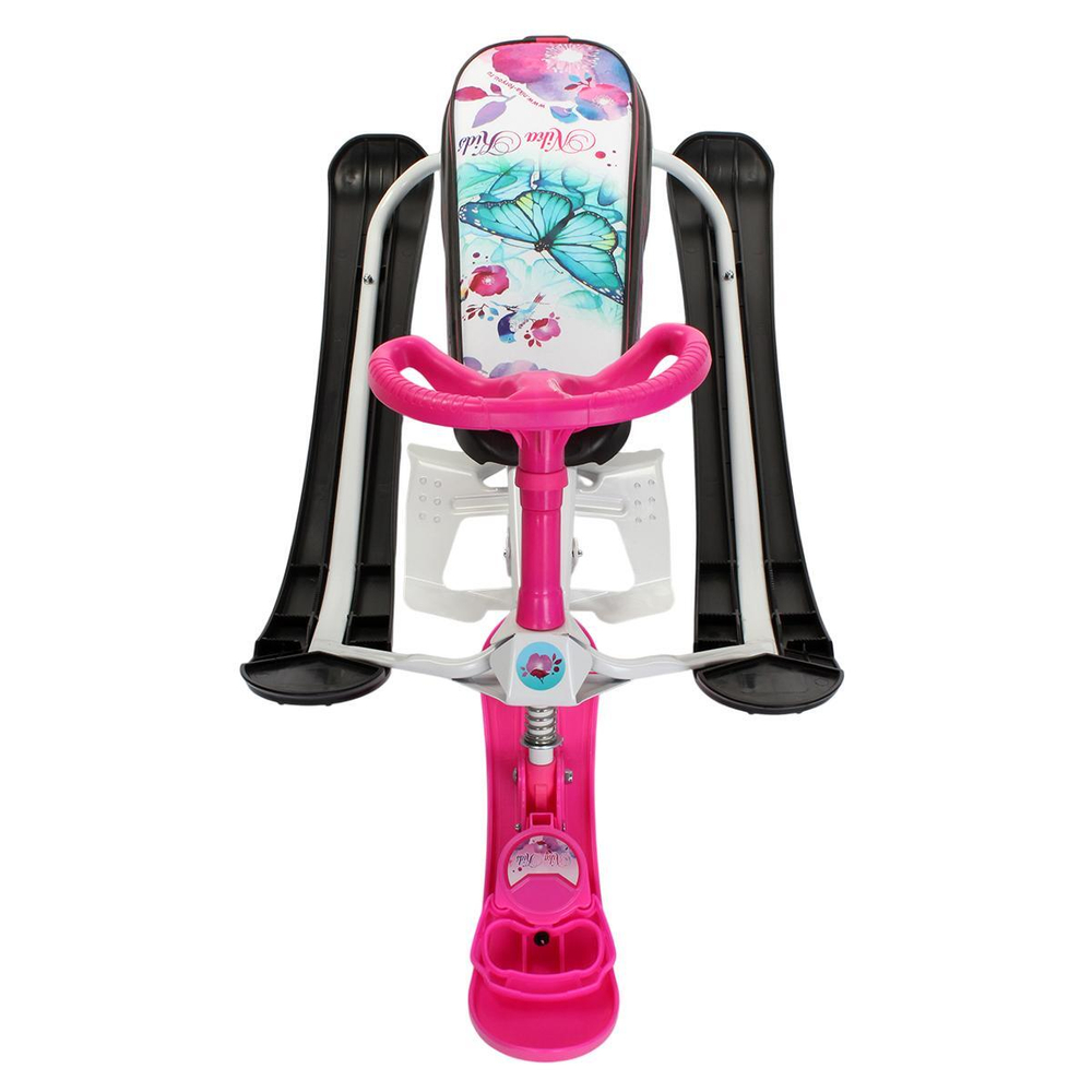 Снегокат "Ника-кросс", Бабочки (Белый каркас)