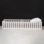 Кровать односпальная 90х200 Буфалина из массива сосны с настилом и бортиком, белая