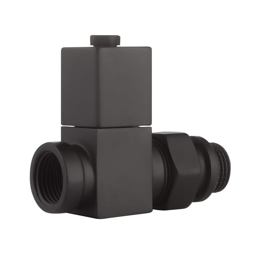 Набор дизайн-вентилей Royal Thermo CUBE, прямой (черный) 1/2quot;