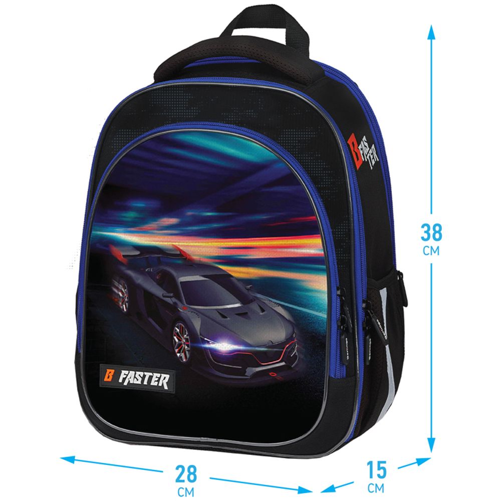 Ранец Berlingo Expert Light, облегченный, BFaster 38х28х15см, 3 отд., с анатомической спинкой