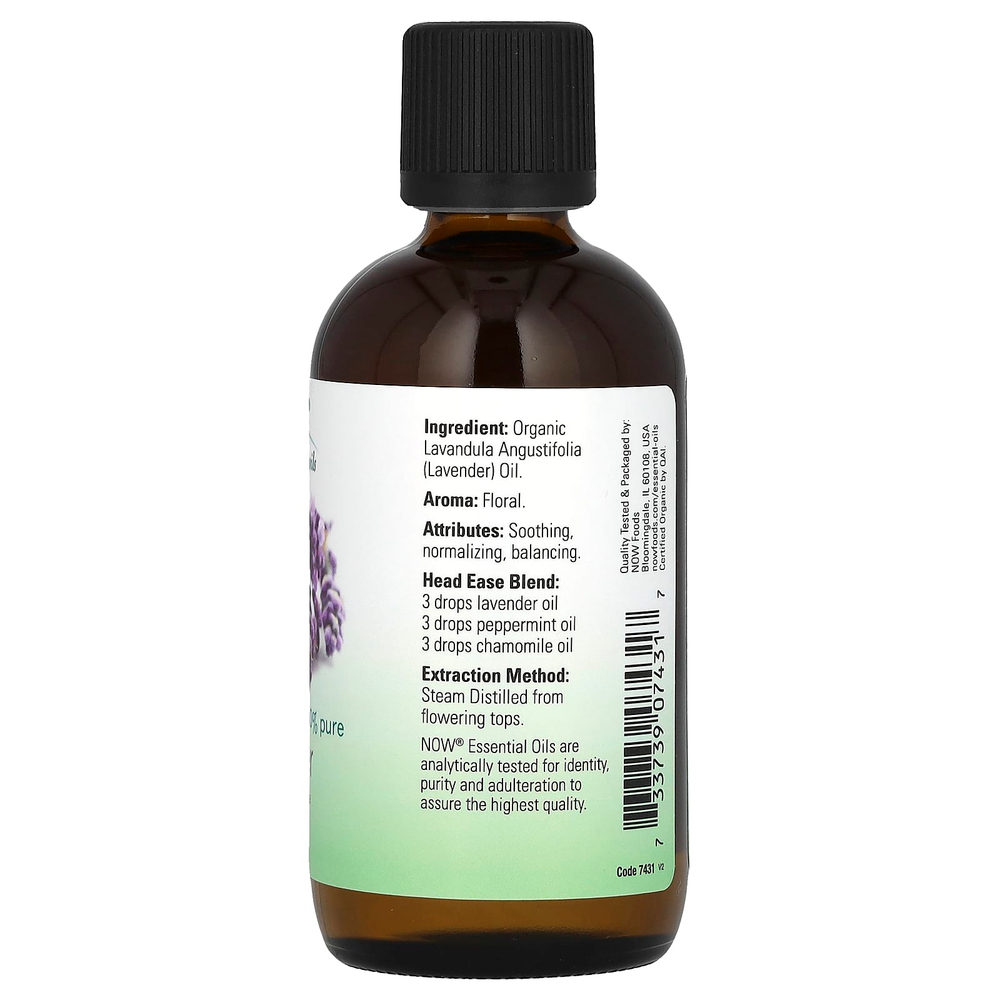 NOW Foods, Органические эфирные масла, лаванда, 118 мл (4 жидк. унц.)