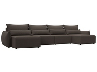 Диван П-образный Лига-051 НПБ Лонг РОГОЖКА Амур 05 коричневый