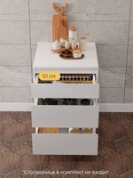 Кухонный модуль напольный 60 см Севилья с 3-мя ящиками, без столешницы, на ножках, белый