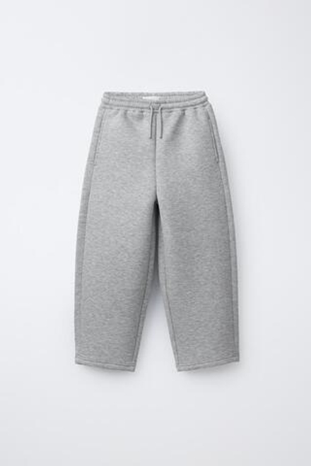 ZARA БРЮКИ STRAIGHT FIT ИЗ НЕОПРЕНА, СЕРЫЙ МЕЛАНЖ