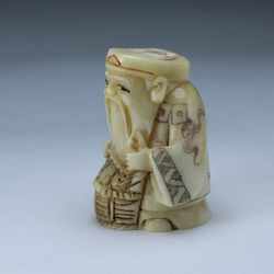 Нэцкэ Дзюродзин с корзиной рыбы