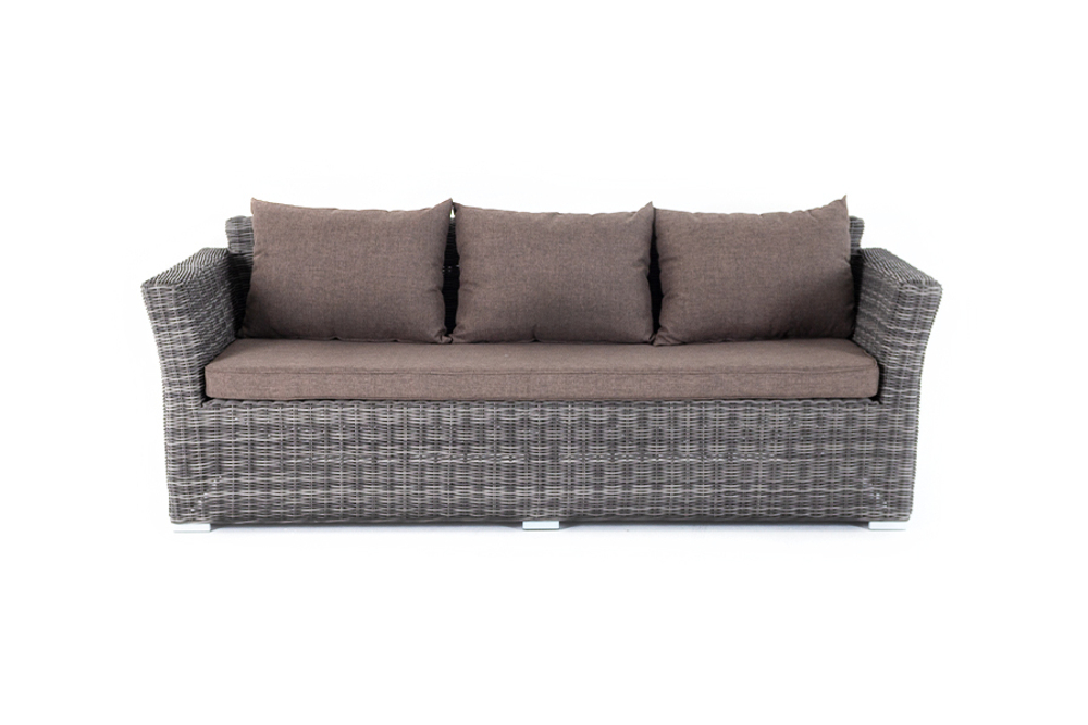 "Капучино" диван из искусственного ротанга трехместный, цвет графит